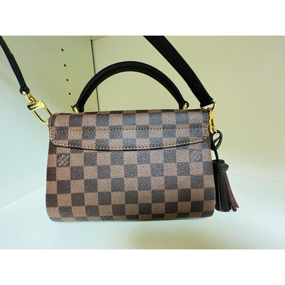 New Louis Vuitton Croisette Damier Ebene Shoulder Bag Brown Red Canvas Small LTD - Picture 13 of 16